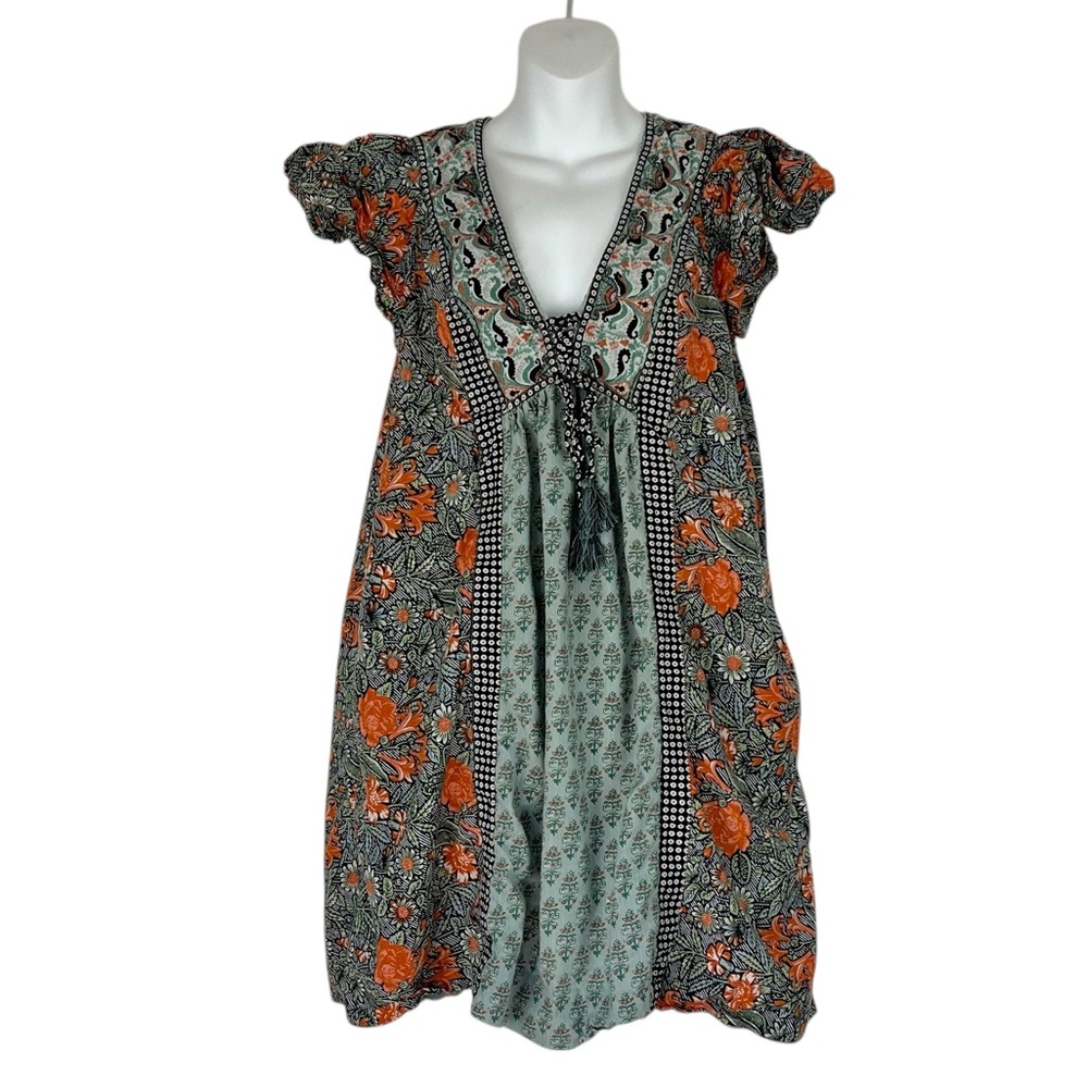 By Anthropologie Astrid Tunic Dress Flutter Sleeve Boho Floral Peasant Style SM - Picture 12 of 12
